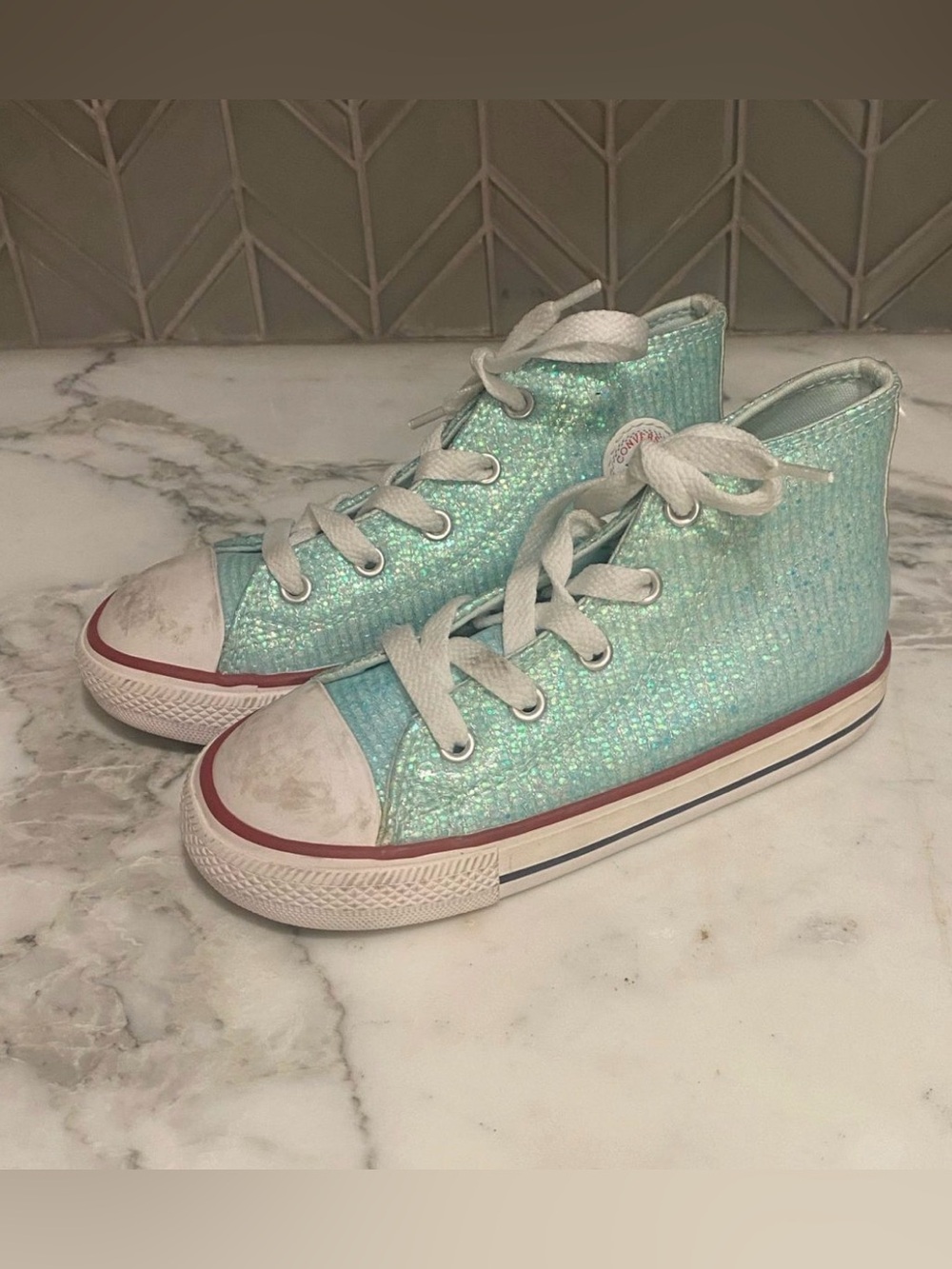 $14 ADD ON Converse Chuck Taylor‎ Mermaid Girls Sneakers